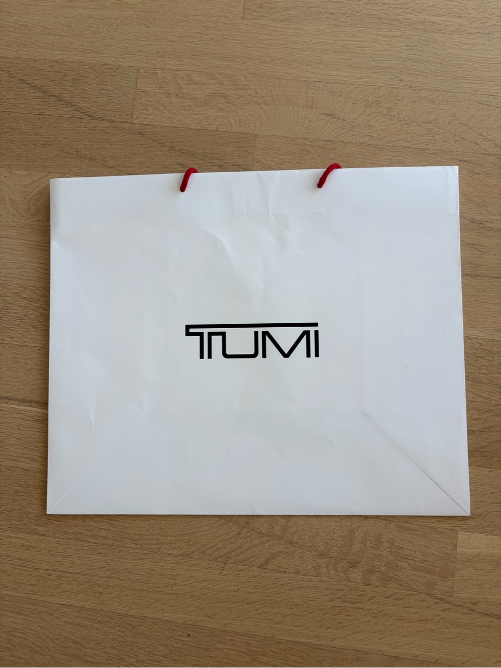 Brand New Tumi White Gift/Shopping Bag with Red Rope Handles